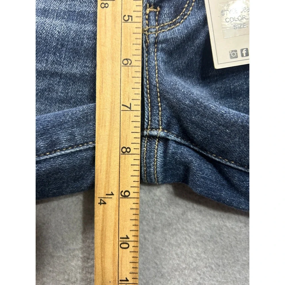 Judy Blue Boyfriend Jeans Womens 0/24 Mid Rise Dark Wash Blue Cuffed Stretch Fit